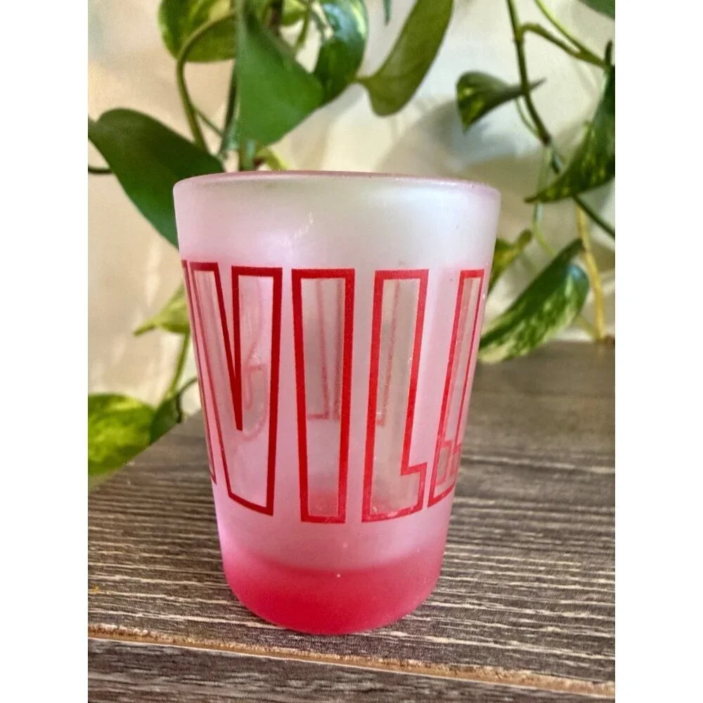 Nashville shot glass, red and white